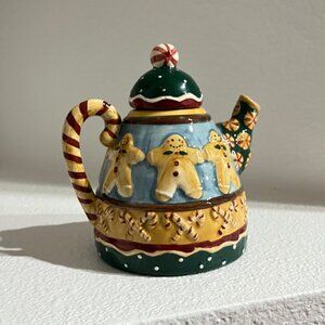 Gingerbread House Tea Pot Decor Christmas Rare Unique